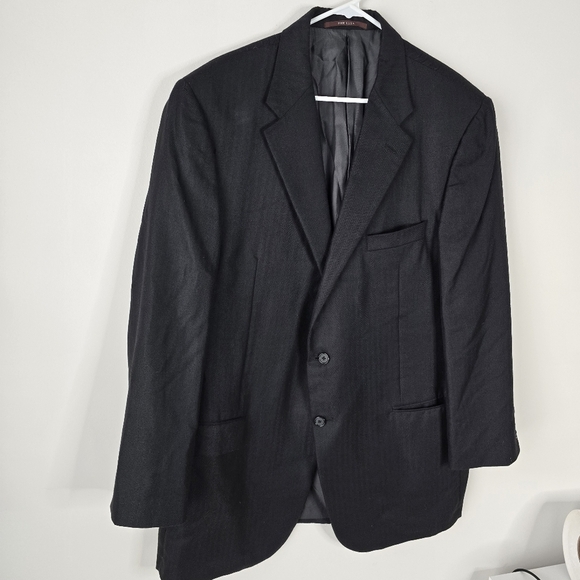 Hickey Freeman Addison Dark Gray Cashmere Silk Sport Coat 46L Careerwear Office - Picture 2 of 15